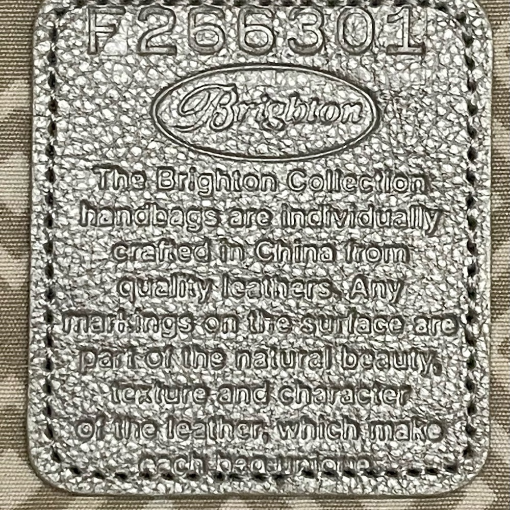 Brighton Taupe Leather Crossbody Bag with Braided Strap & Heart - Picture 8 of 16